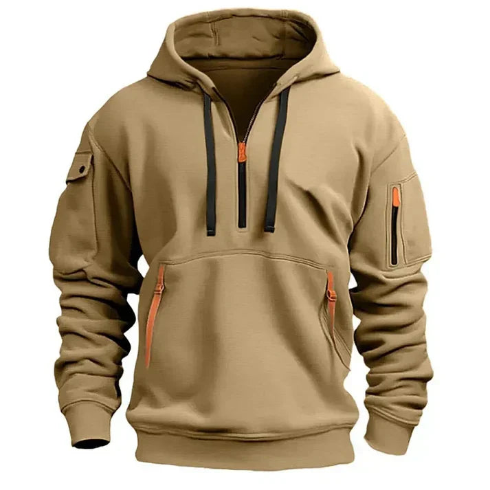 Sporty men's half-zip hoodie