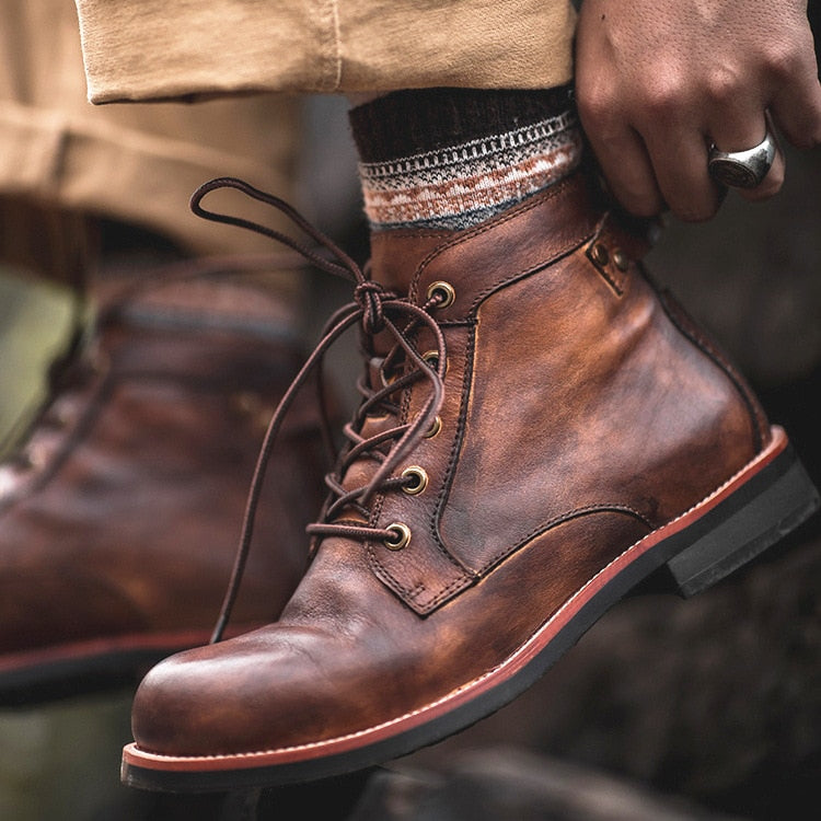 Premium Hand-Stitched Leather Boots