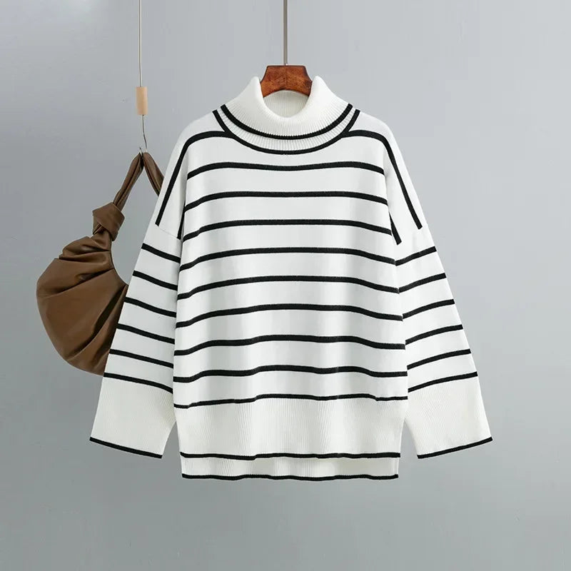 Belle Striped Turtleneck Pullover