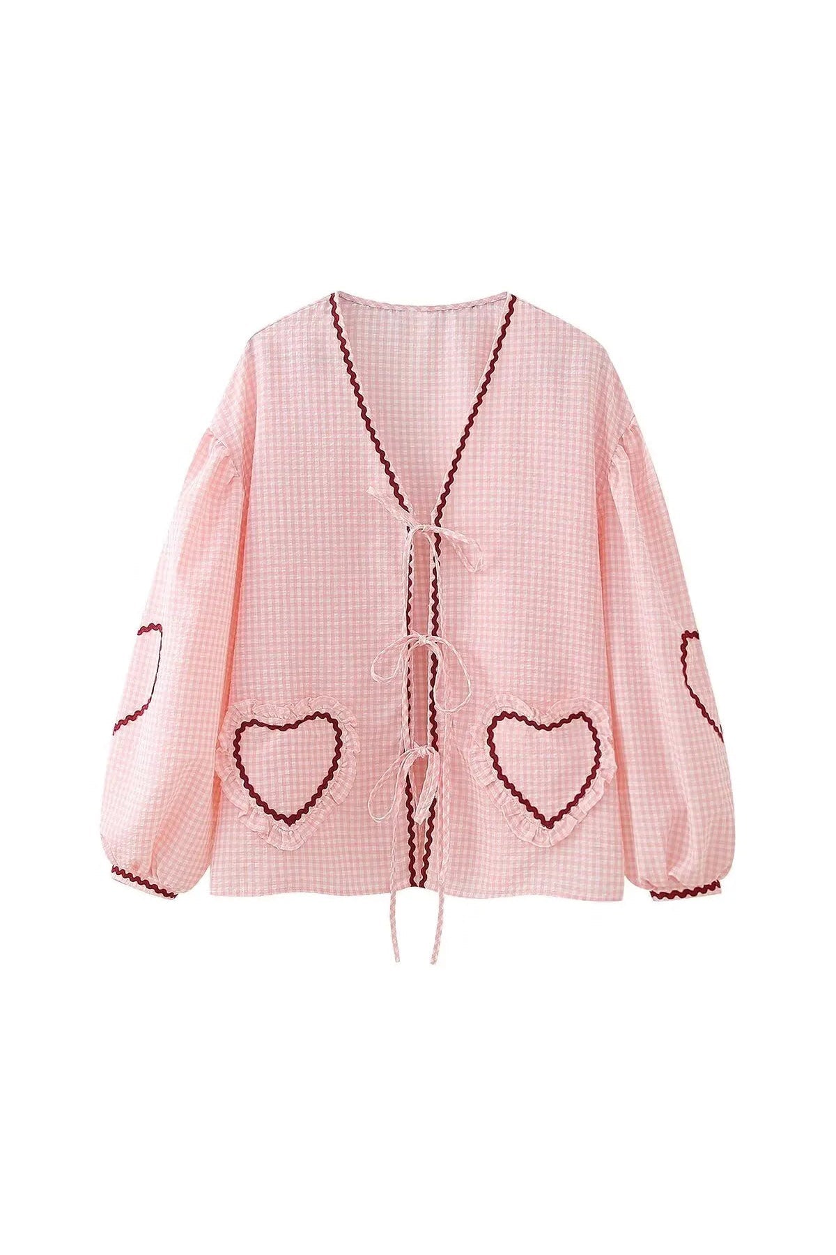 Hearts Long Sleeves Blouse