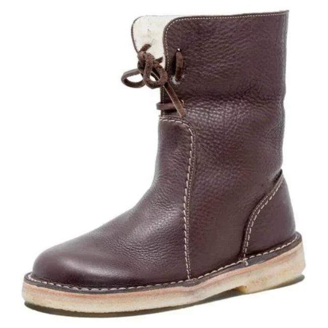 Helena - wool-lined leather boots for women