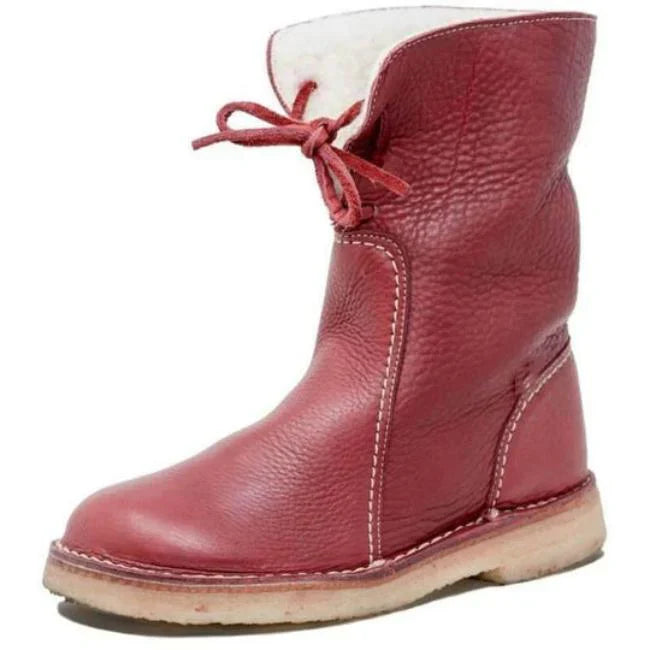 Helena - wool-lined leather boots for women