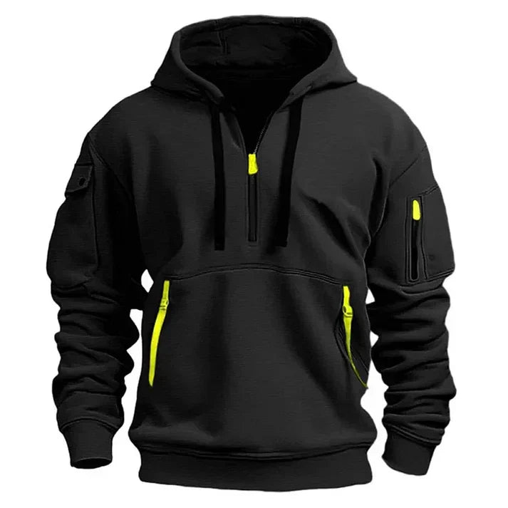 Sporty men's half-zip hoodie