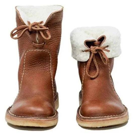 Helena - wool-lined leather boots for women