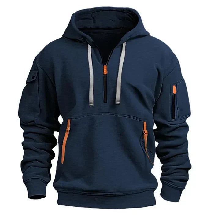 Sporty men's half-zip hoodie