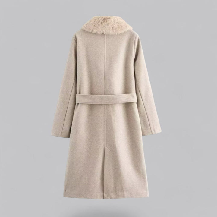 Gerd | classic winter coat with beige belt for women