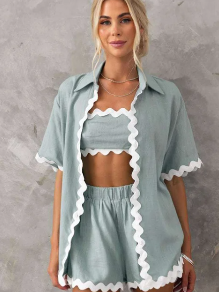 Lana Stylish Linen Two Piece Set