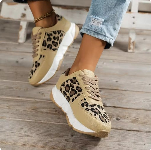 Deniela | Lace-up Leopard Sneakers