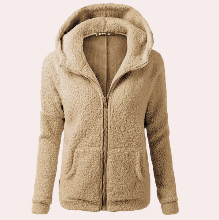 Yllva | women's winter coat with hood, buttons and long cut