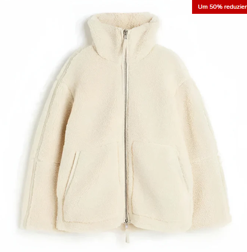 Women's cozy zip-up sherpa jacket