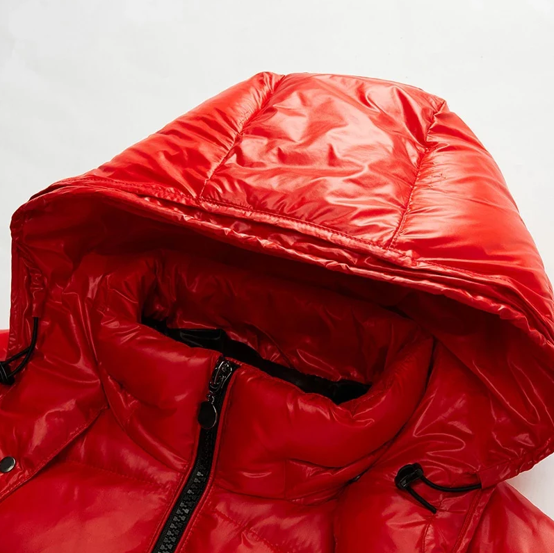Down jacket glossy black