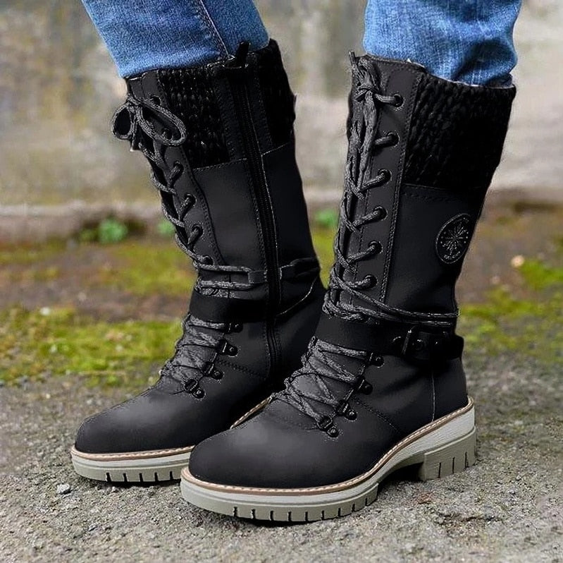 Comfortable and stylish women's leather winter boots