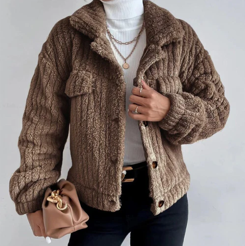 Soft imitation thick jacket