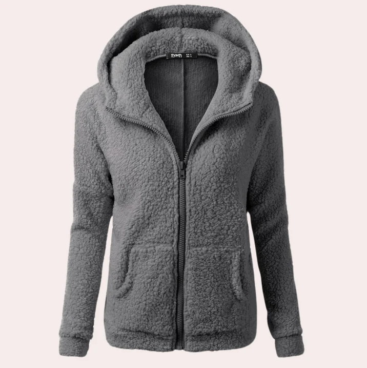 Yllva | women's winter coat with hood, buttons and long cut