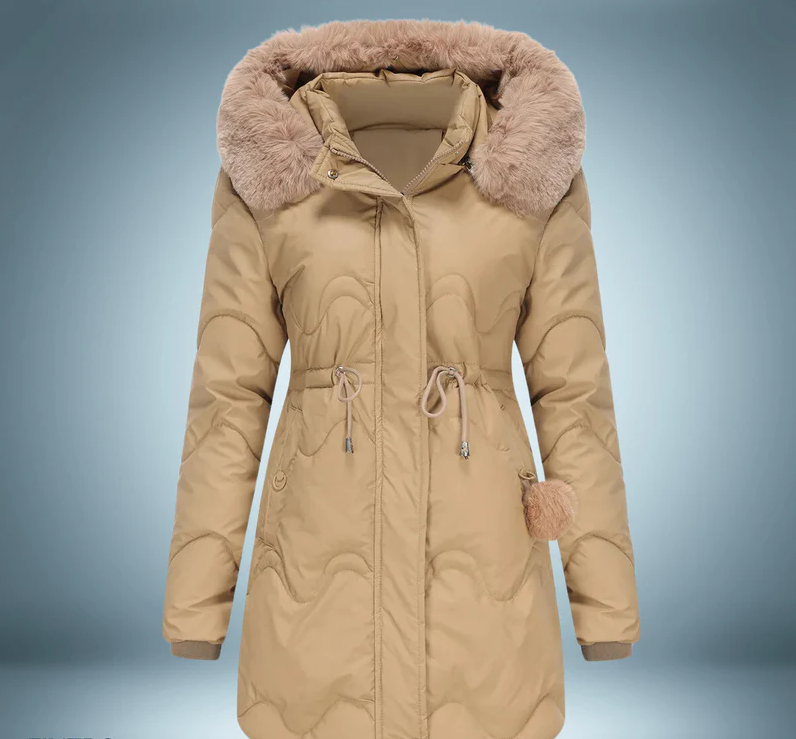 Colorful parka -  with fur collar