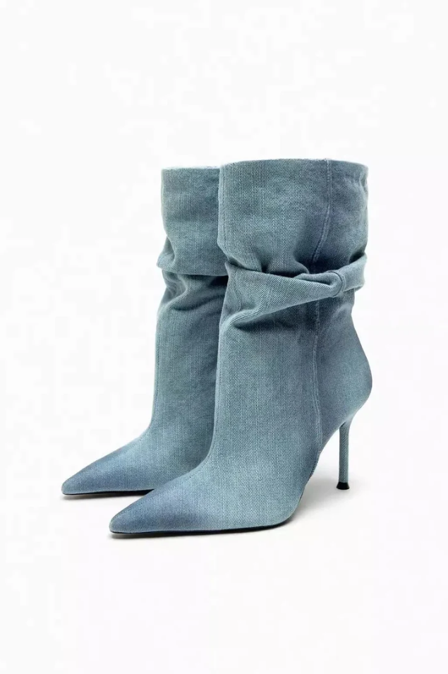 Norina | elyce denim boots with high heel for women