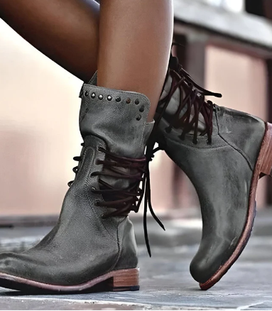 Charming rustic boots with studs for women