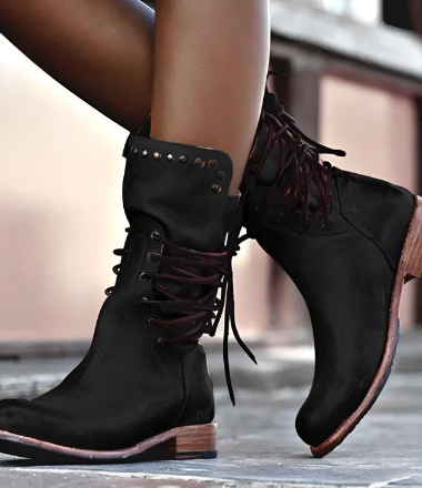 Charming rustic boots with studs for women