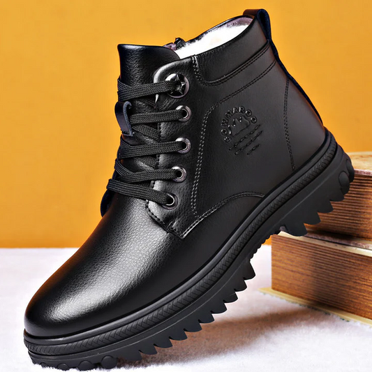 Winter boots - warm, waterproof leather men's boots