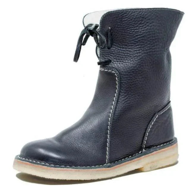 Helena - wool-lined leather boots for women