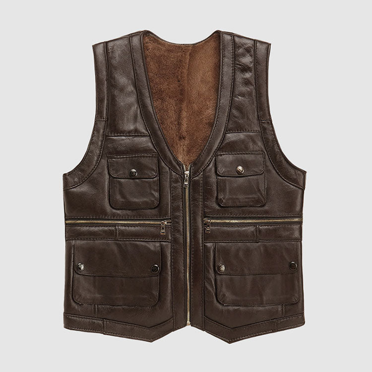 Taylor Sherpa Leather Vest