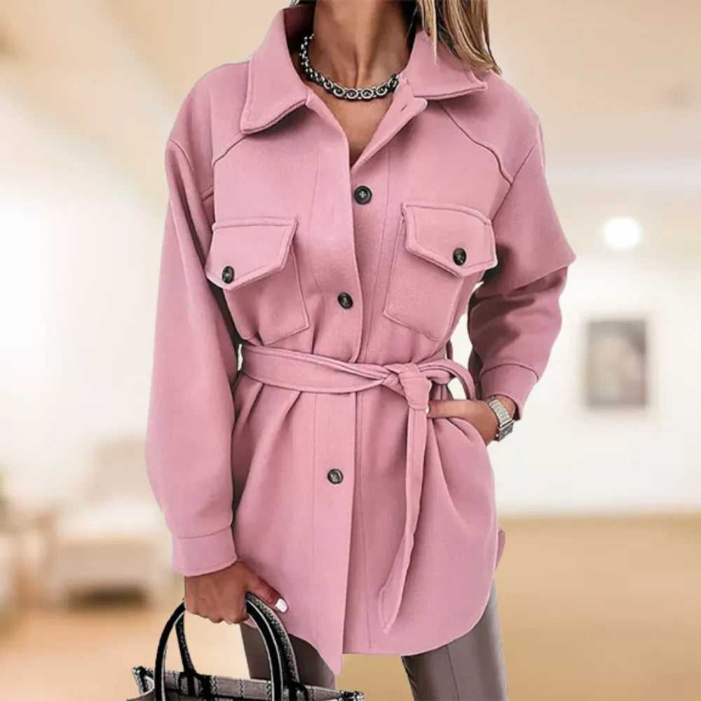 Classic women's coats with polo buttons for autumn & winter