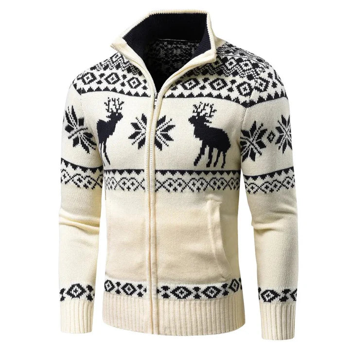 Christmas cardigan - stand-up collar - cardigan christmas jumper