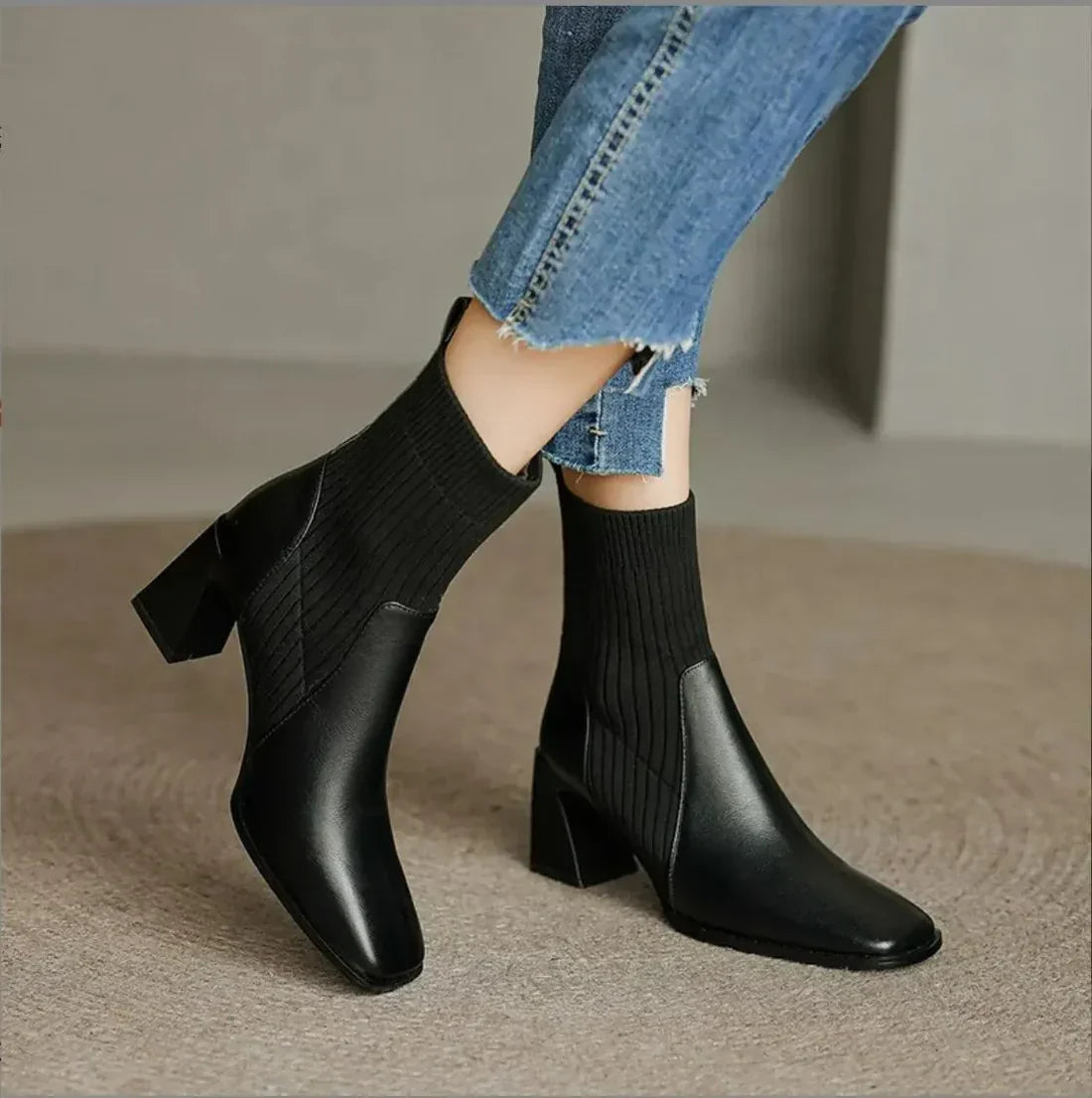 Women's boots - with supportive heel and stretchy material