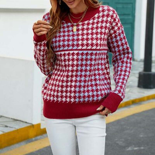 Casual Geometric Knit Sweater