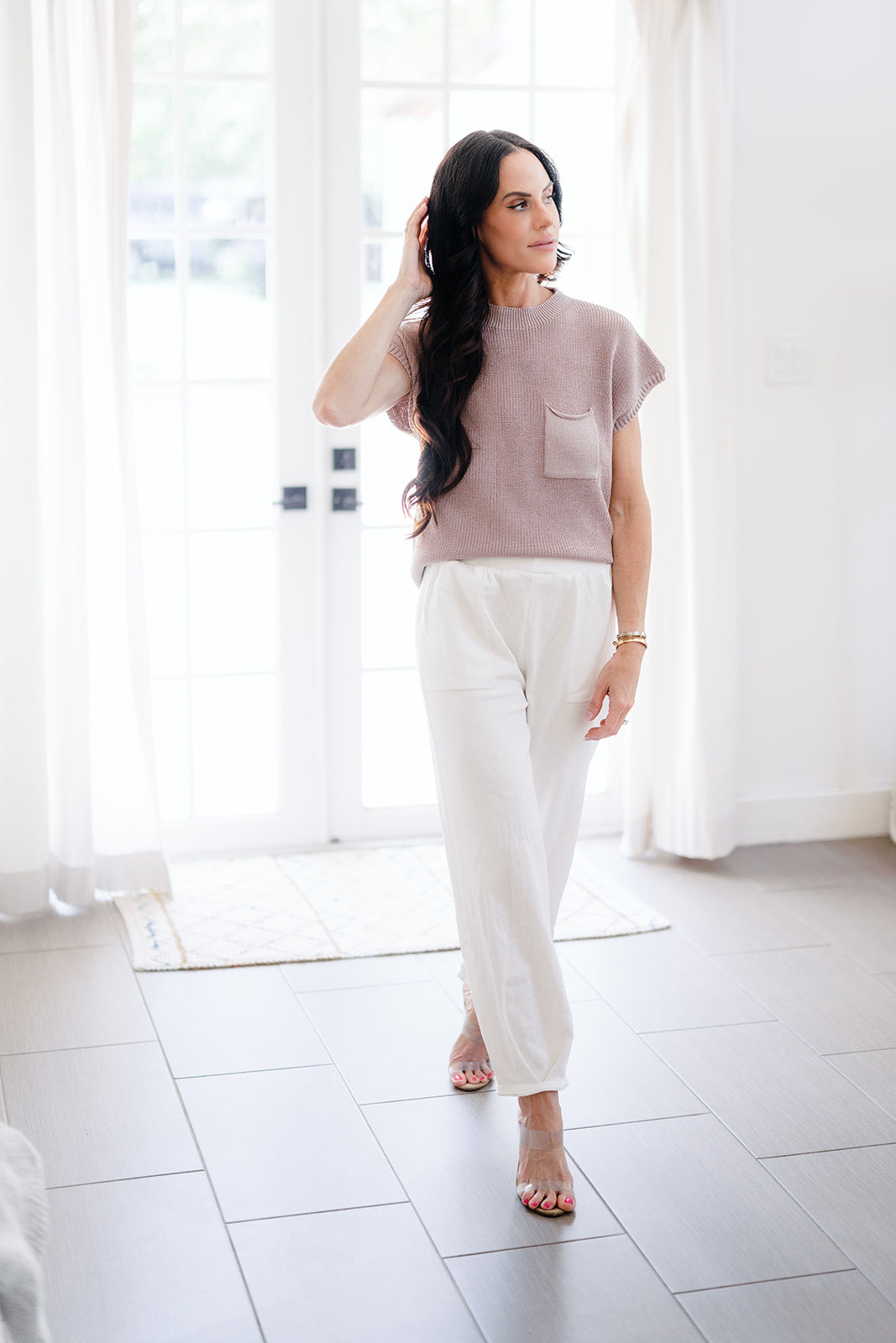 CHIC LEISURE KNIT TOP & JOGGER SET