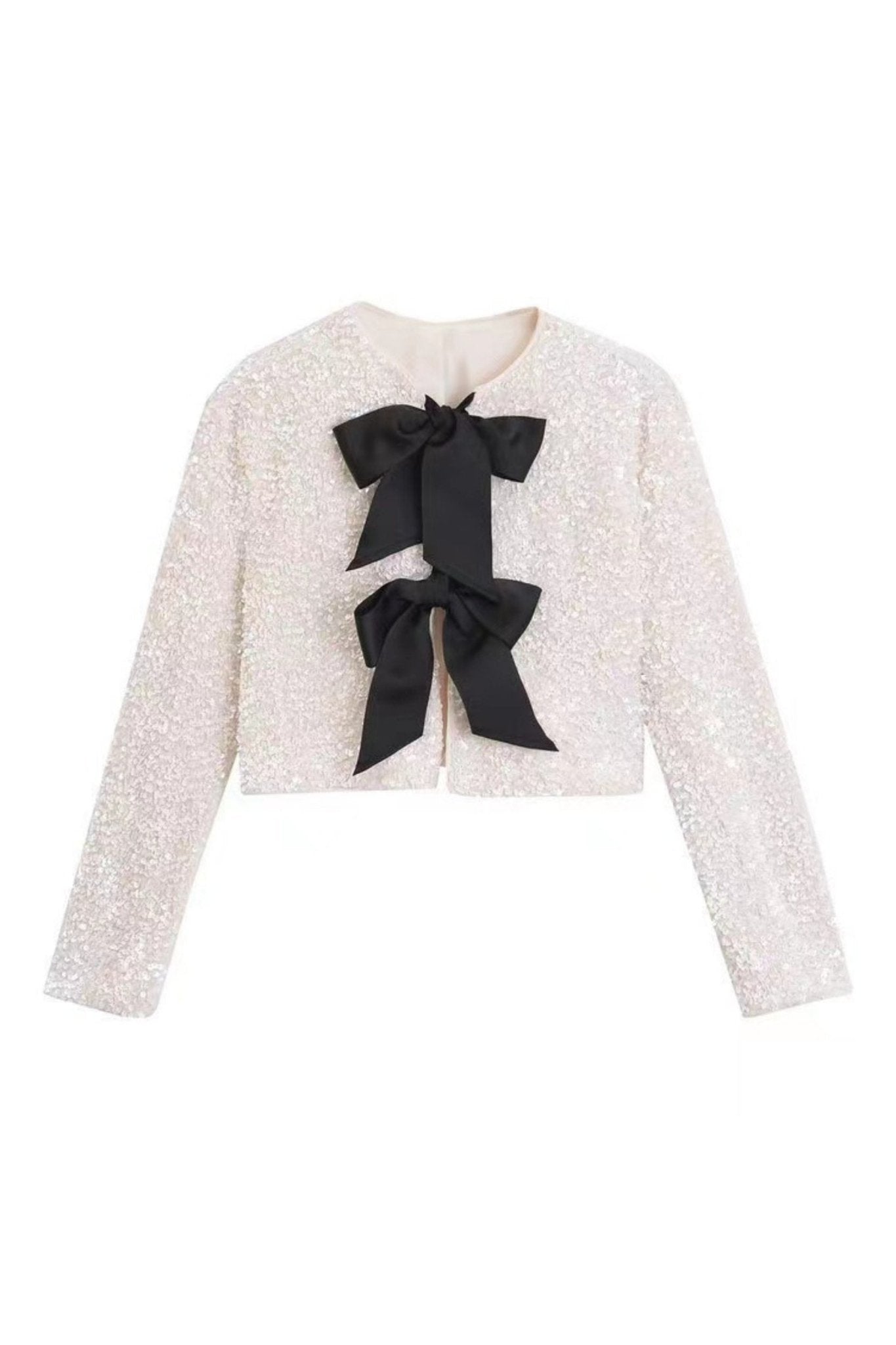 Cara Bow-tie Sequins Coat