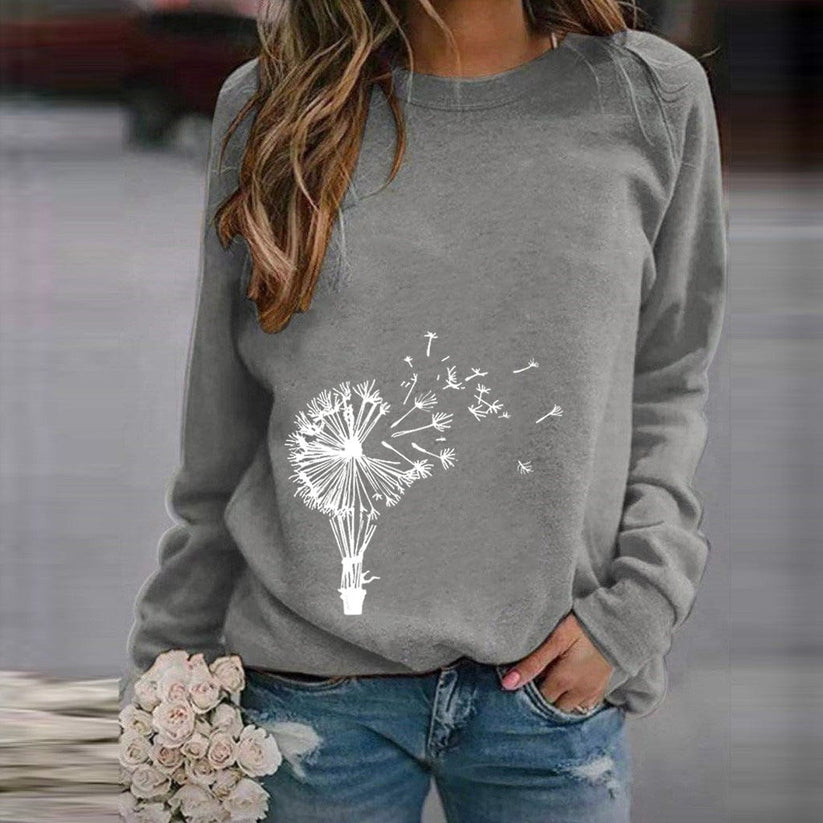 Dandelion - fashionable sweater with round neck