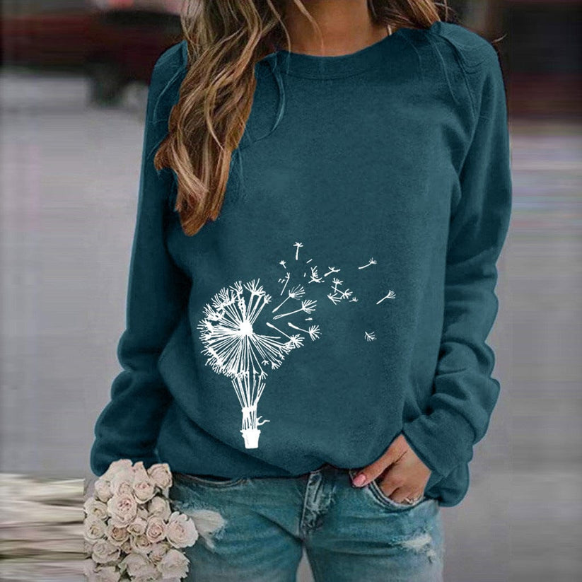 Dandelion - fashionable sweater with round neck