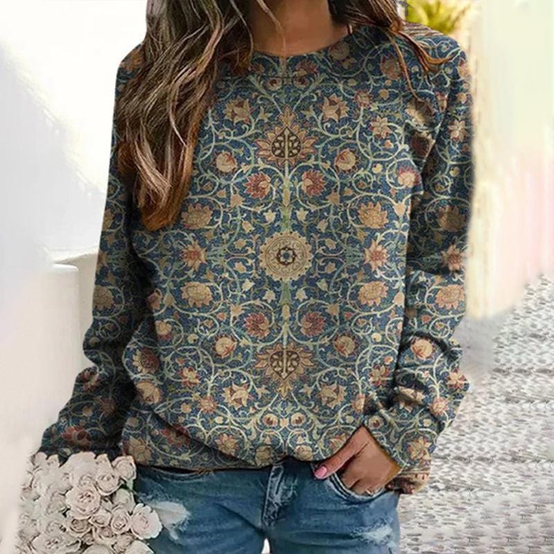 Eva janssen - elegant sweater with floral pattern