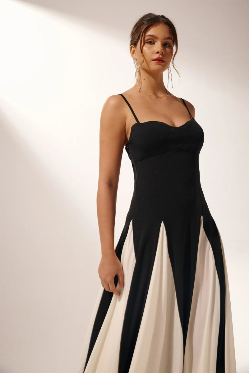 Griselda Color Block Maxi Slip Dress