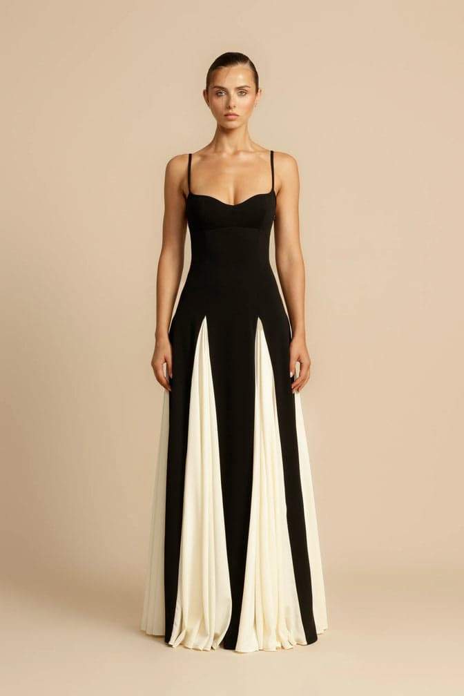 Griselda Color Block Maxi Slip Dress