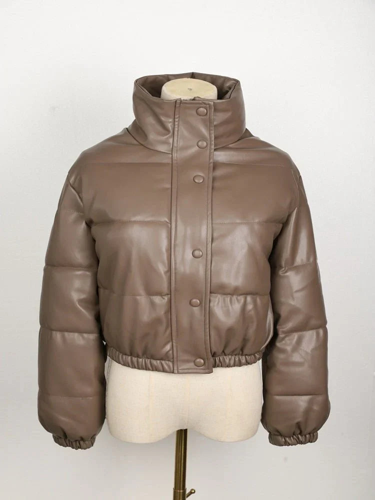 Hovis - quilted women's jacket in water-repellent leather