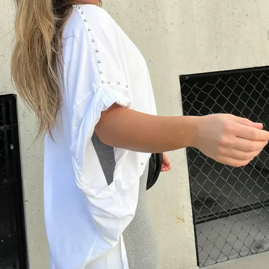 Hannah - Studded Oversized Tee