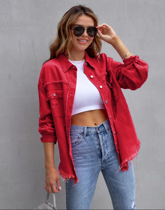 Judy - Ripped Oversized Denim Jacket