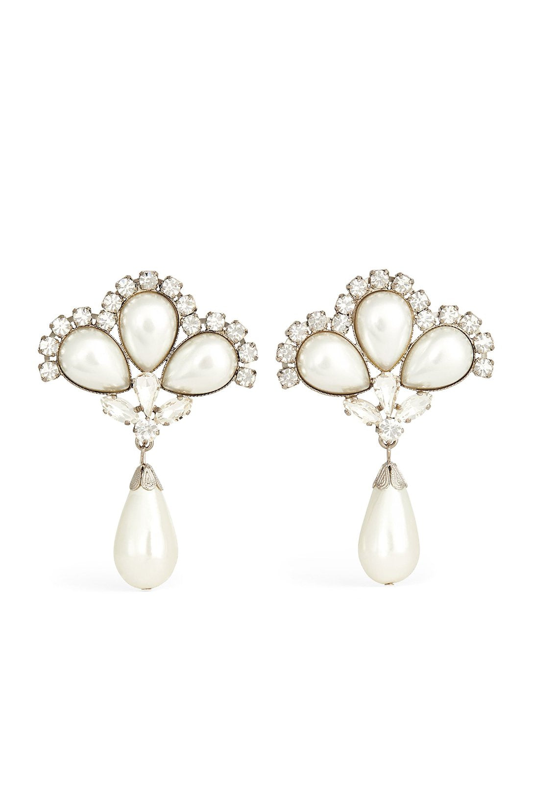 Debby Pearl Diamante Drop Earrings