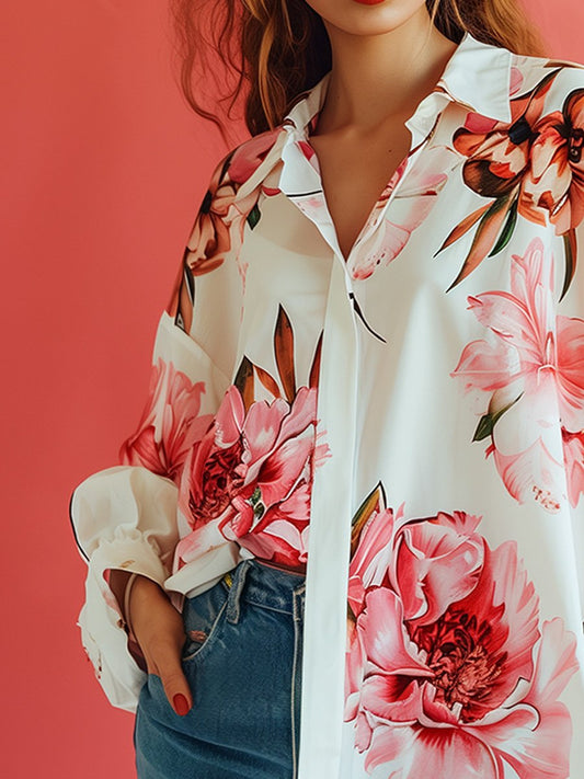 Printed Loose Long-sleeved Shirt