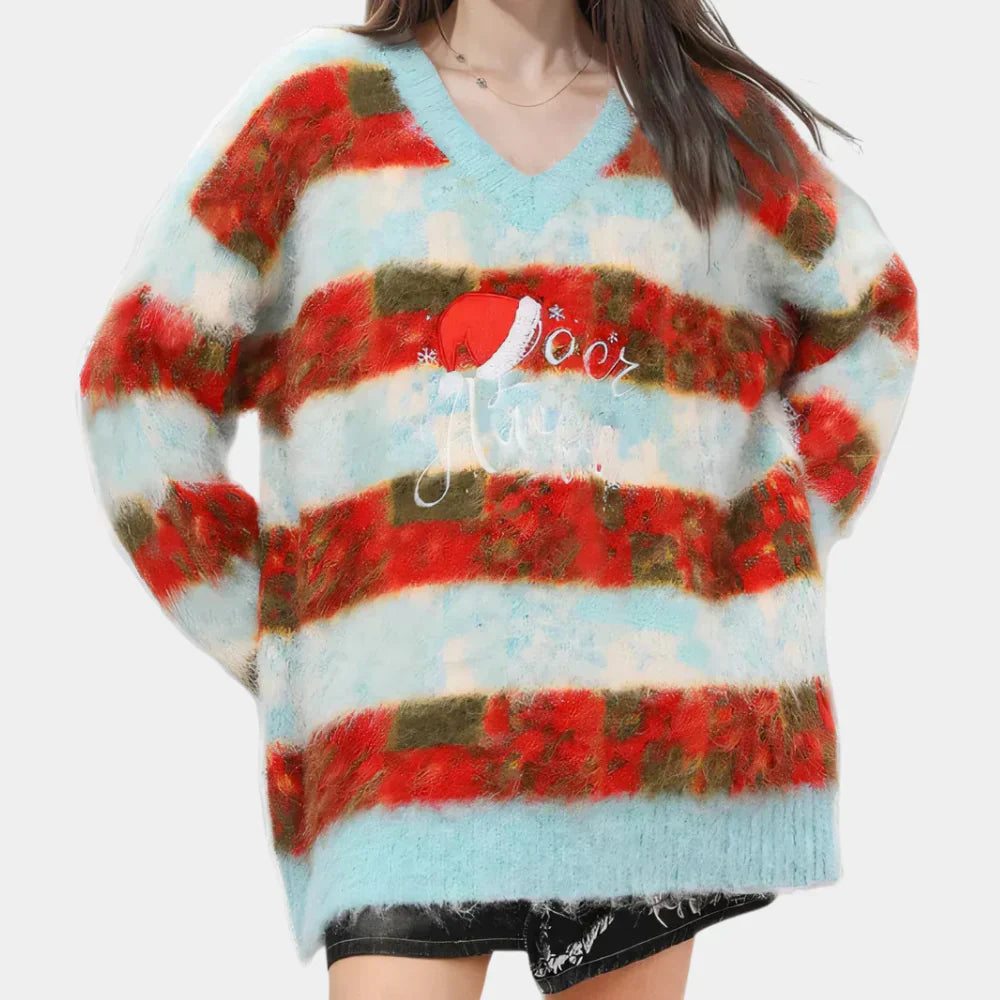 Niana - striped comfy Christmas jumper for women