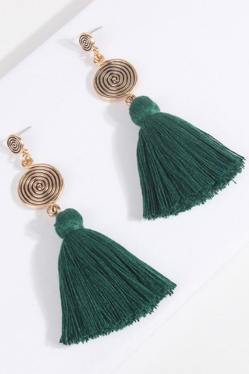 Kanna Whirlpool Tassel Earrings