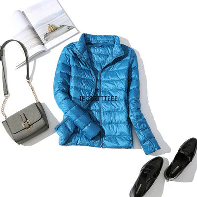 Ultralight, waterproof autumn duck down jacket for women - warm and stylish