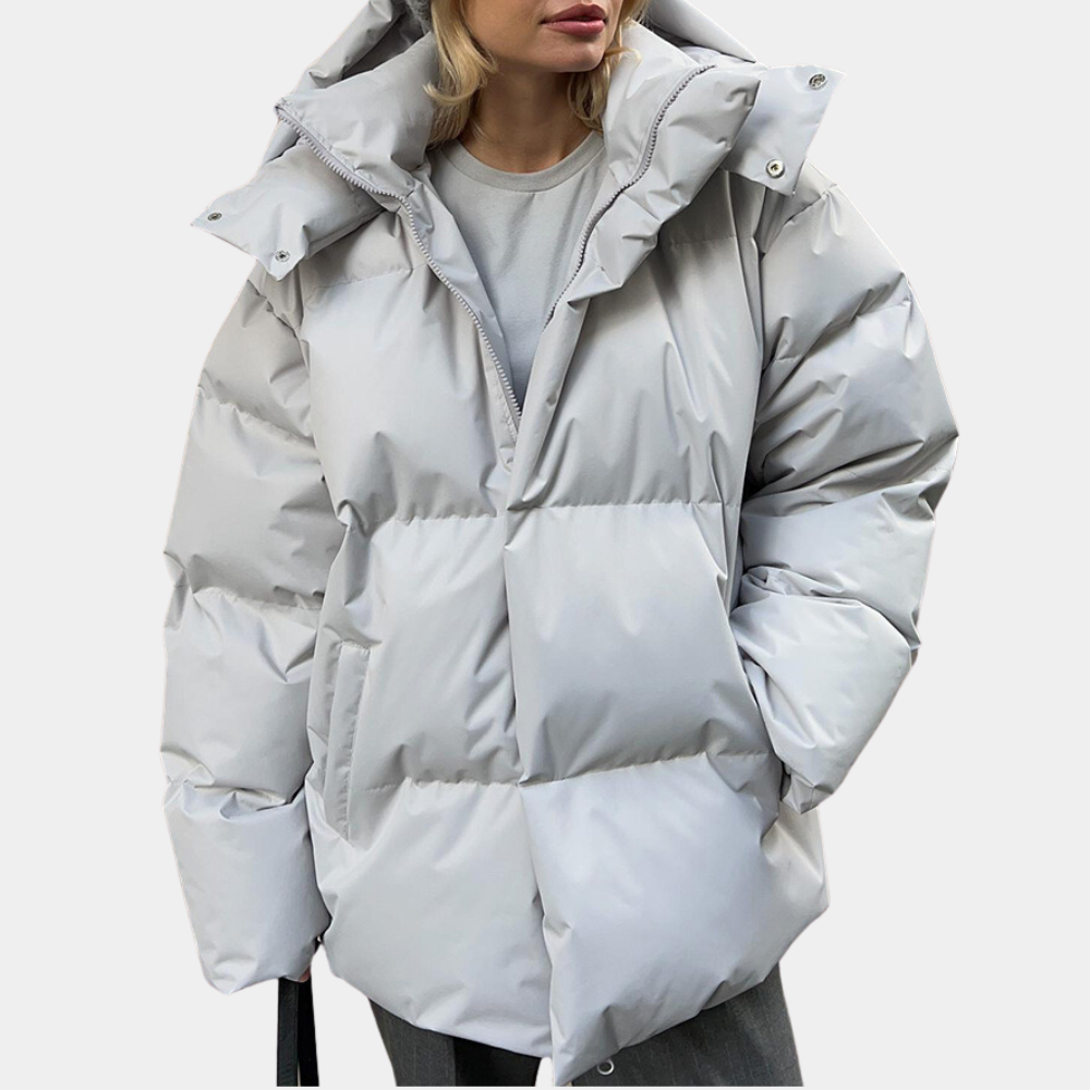 Elegant women's coat with light padding from- Maron