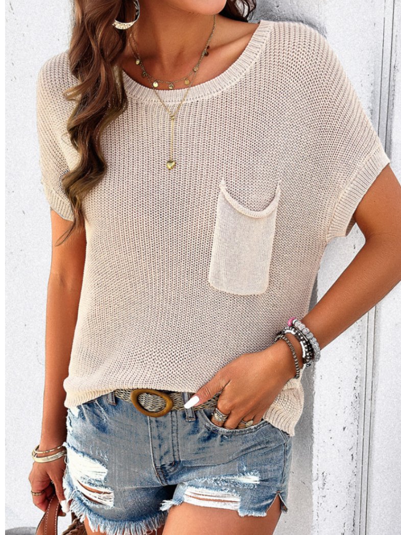 High Quality Knited Short Sleeves Top