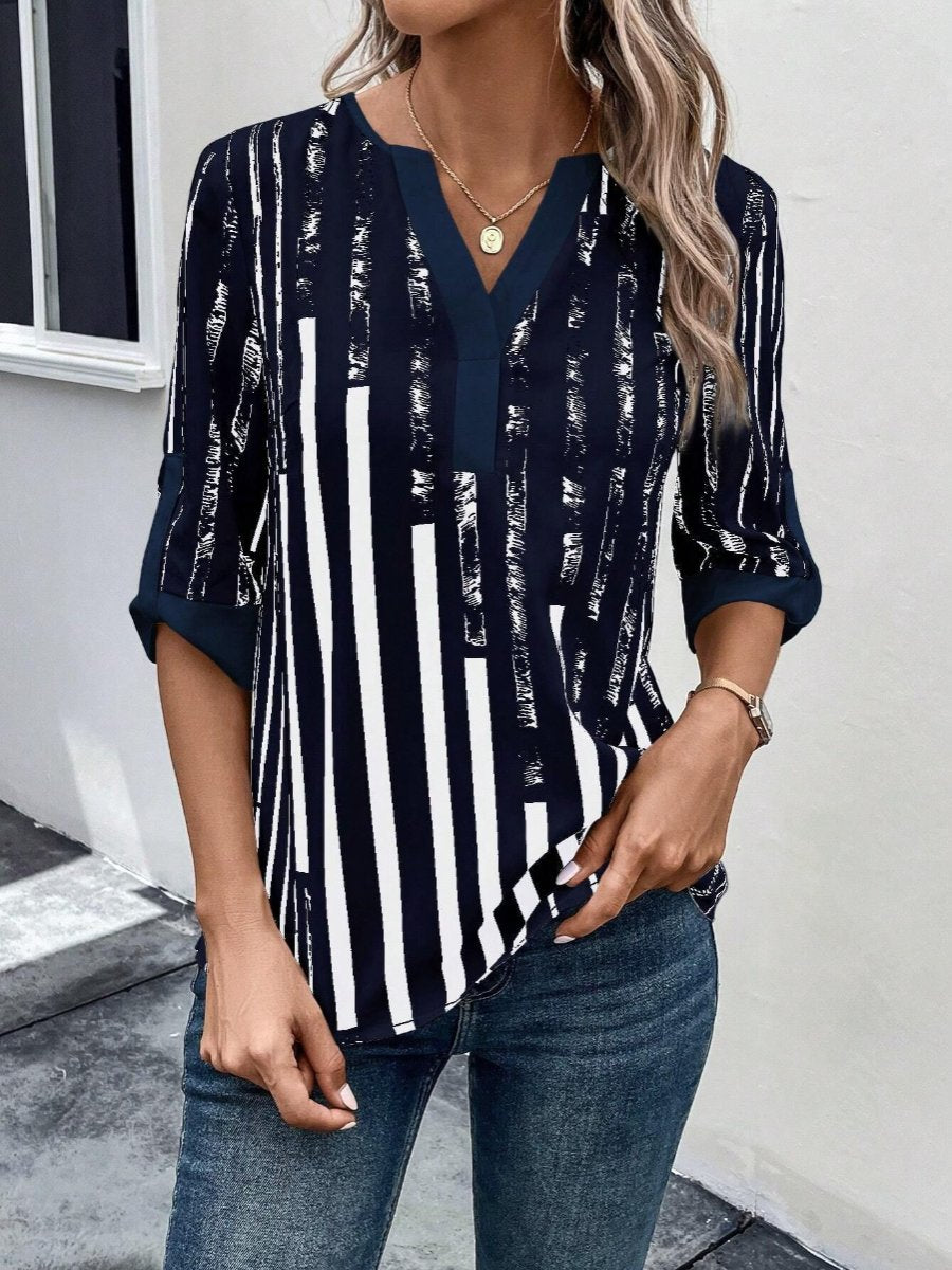 Color Block Floral Print Half Sleeve Shirt