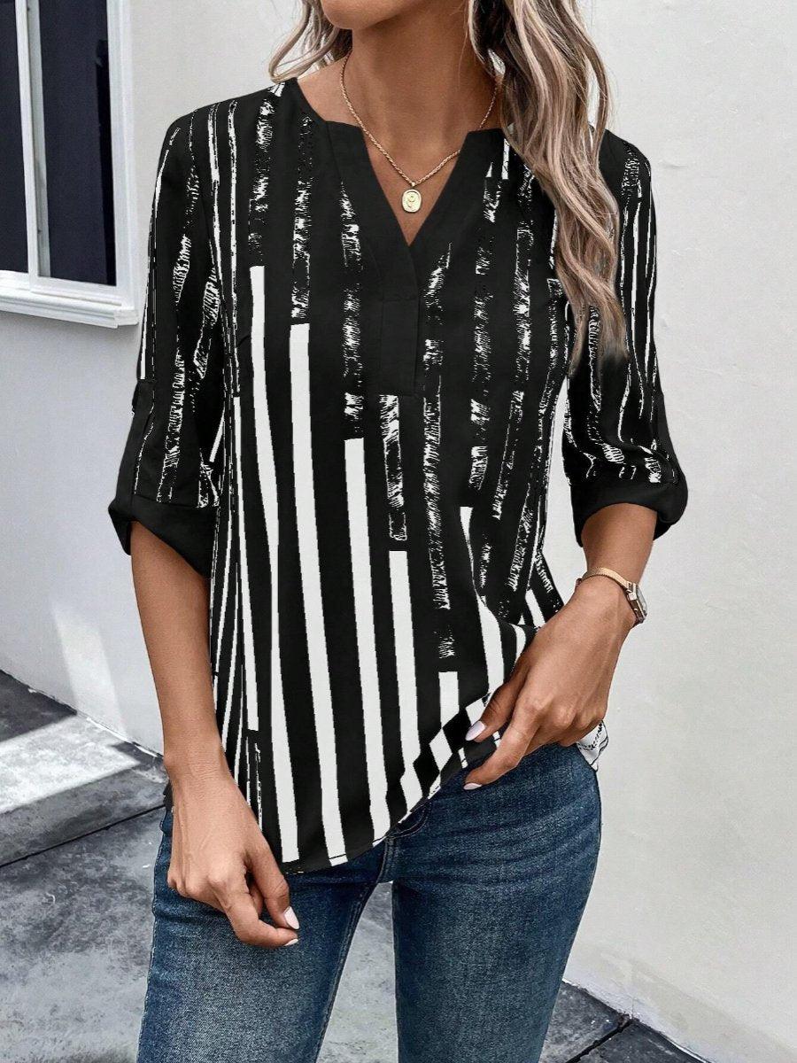 Color Block Floral Print Half Sleeve Shirt