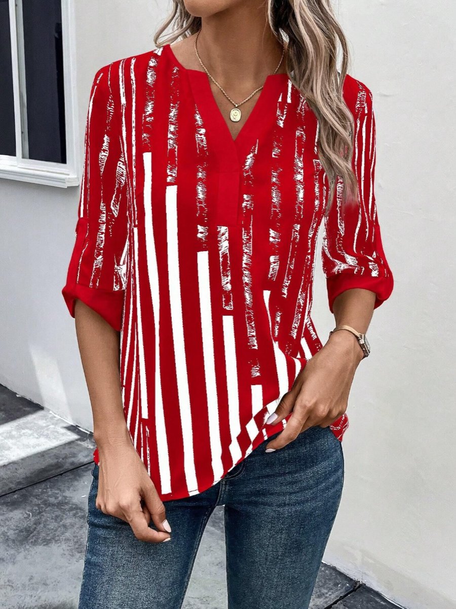 Color Block Floral Print Half Sleeve Shirt