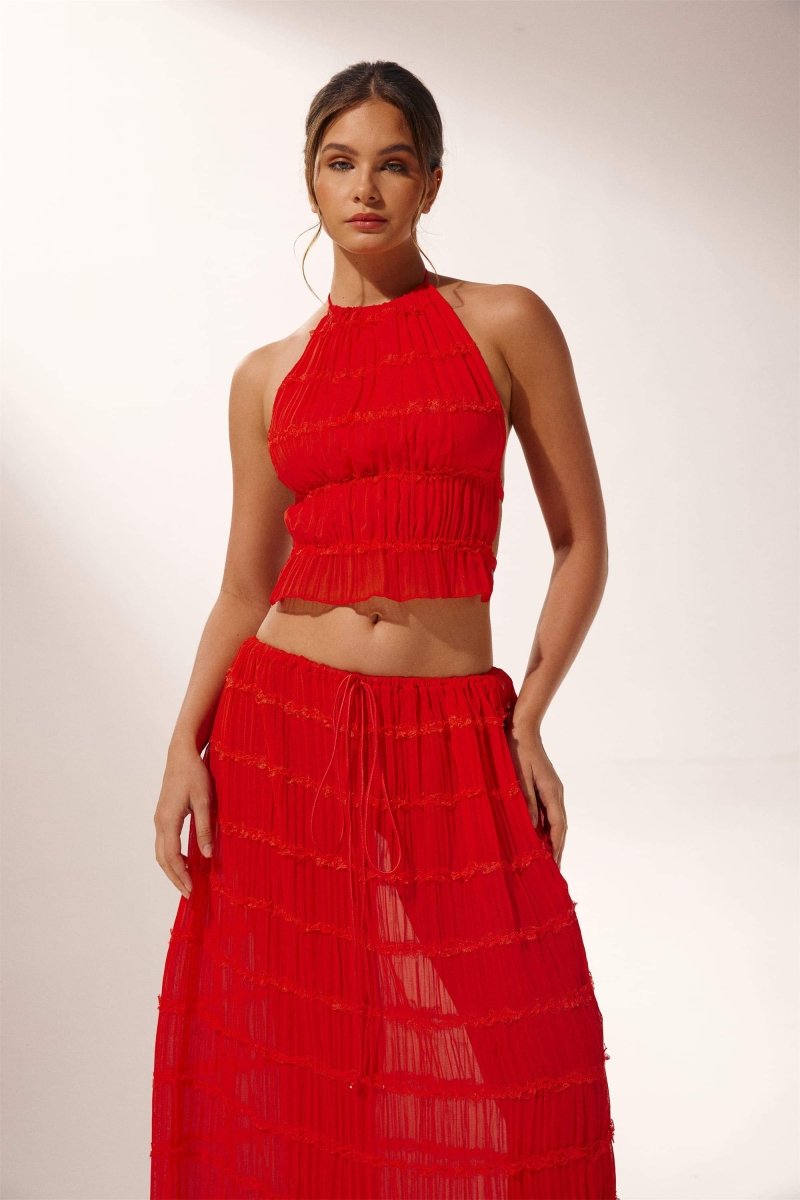 Rosalie Backless Pleated Set